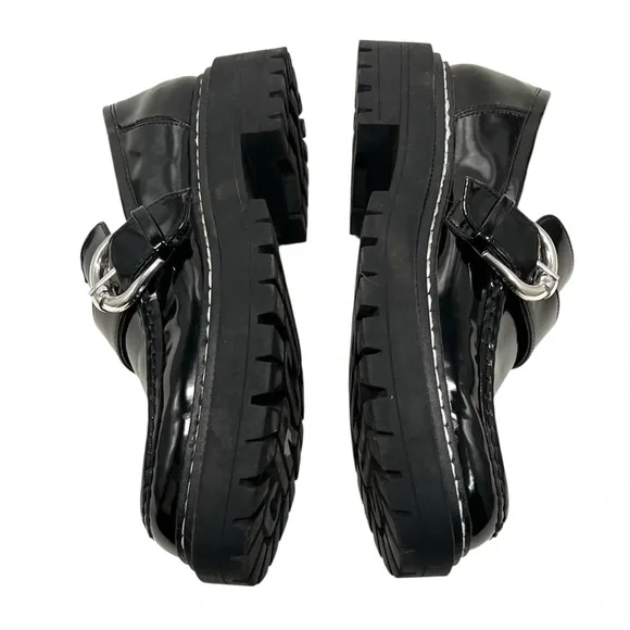 Sam Edelman Circus Everly Black Patent Platform Chunky Lug Loafers Women’s 8.5 - Picture 11 of 14
